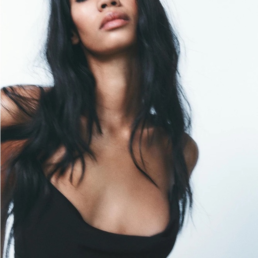 Sz M Zara DRAPED DRESS Elegant Black Women's Dress - Picture 3 of 14